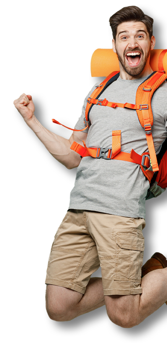 Freigstellte Frau springt in die Luft